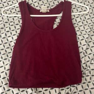 cropped purple tank top